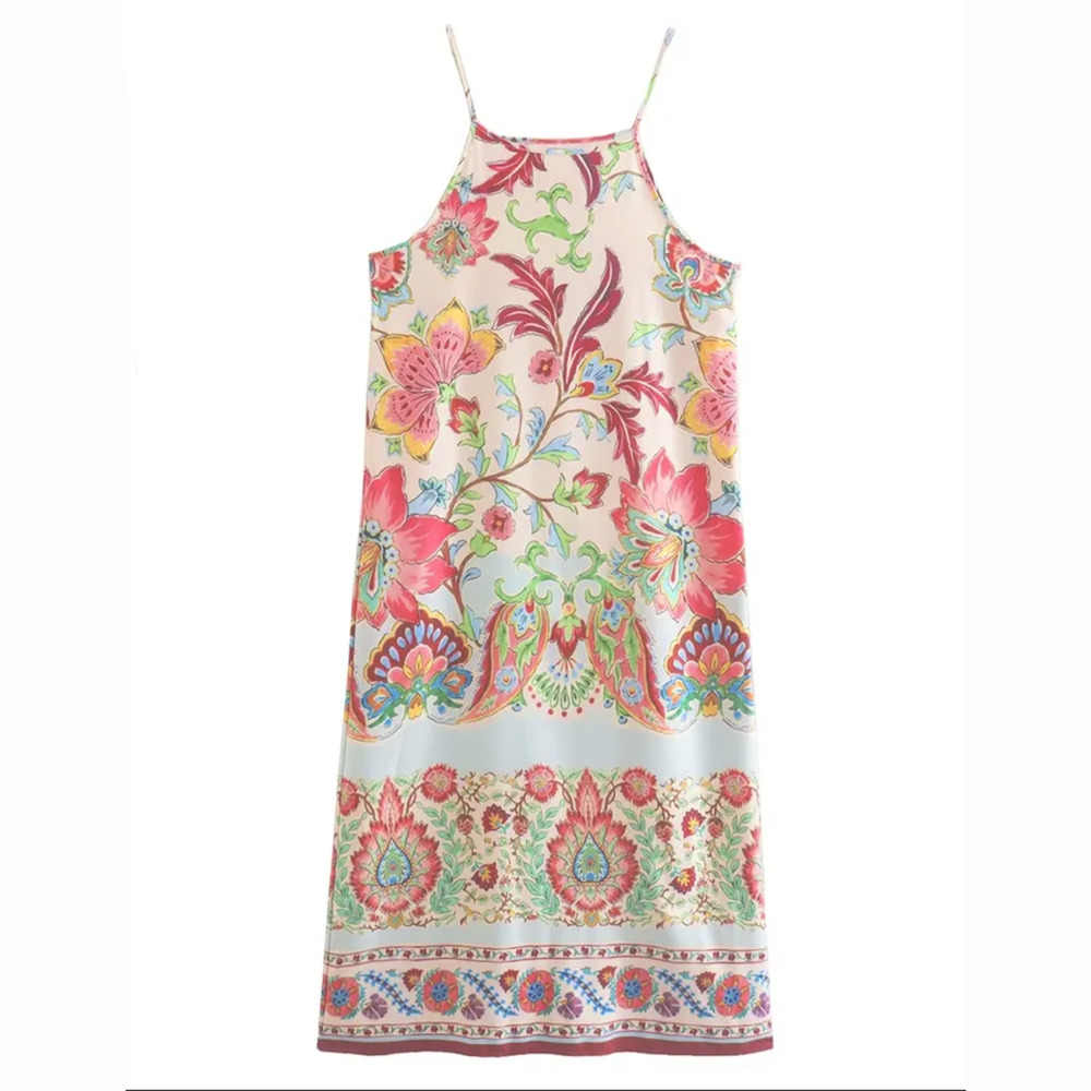 ZARA Floral Maxi Dress Size Small NWT - Picture 3 of 12